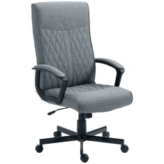 Scaun de birou Vinsetto pentru casa cu spatar inalt, pivotant la 360 de grade, inaltime si inclinare reglabila, gri inchis | Aosom Romania