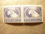 Pereche Timbre Suid/ South Africa colonie britanica 1948 Nunta argint George VI, Nestampilat
