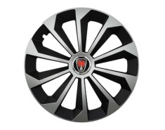 Set 4 capace roti Fame Gri-Negru cu inel R16, pentru gama auto Range Rover