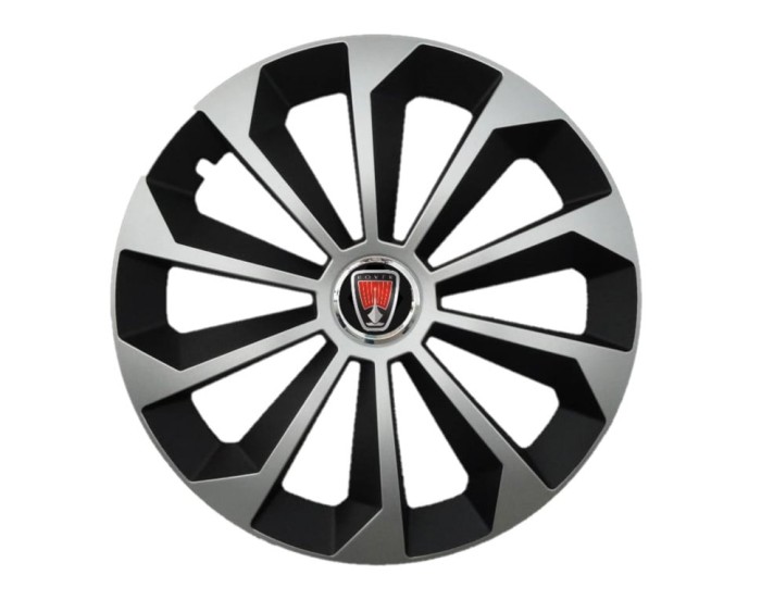 Set 4 capace roti Fame Gri-Negru cu inel R16, pentru gama auto Range Rover