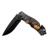 Briceag Vanatoare IdeallStore Hunting Deer 21cm Otel Inoxidabil Negru + Cutit, Spargator Geam, Taietor Centura