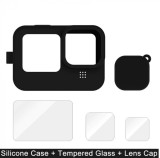 Husa silicon + protectie obiectiv + folie sticla display camera GoPro Hero 9 10