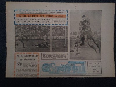ZIARUL SPORTUL SUPLIMENT FOTBAL 7 IULIE 1989 foto