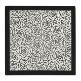 Esarfa din satin Rose Black &amp; White