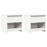 VidaXL Noptiere, 2 buc., alb, 40x30x39 cm, PAL