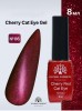 Ojă semipermanentă ochi de pisică Cherry Red Cat Eye Global Fashion, 8ml, 006
