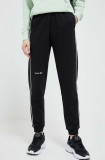 Reebok pantaloni de trening culoarea negru, cu imprimeu