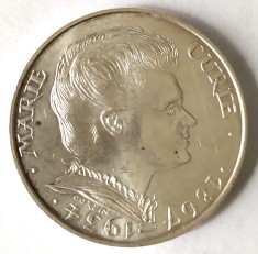 FRANTA 100 FRANCI 1984 MARIE CURIE ARGINT AUNC 900 1000 15 G