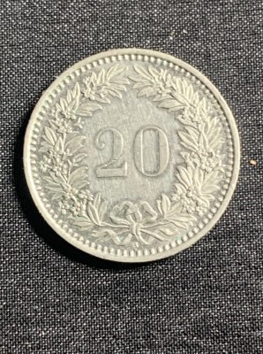 Moneda 20 rappen 1989 Elvetia foto