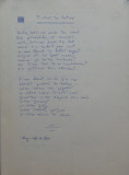 Manuscrisul unei poezii de Gheorghe Tomozei din volumul Tara lui Fat Frumos 1976
