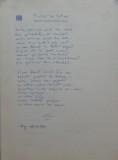 Manuscrisul unei poezii de Gheorghe Tomozei din volumul Țara lui Făt Frumos, 1976, Piatră de hotar