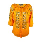 Bluza tip ie dama RIAG, marime S, portocaliu/crem