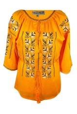 Bluza tip ie dama RIAG, marime 3XL, portocaliu/crem