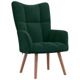 Cumpara ieftin Scaun de relaxare, verde inchis, catifea