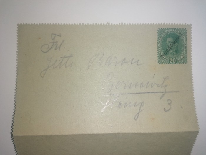 CARTE POSTALA - / PLIC TIMBRU GERMAN - CERNAUTI