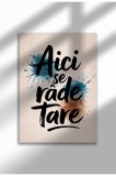 Poster pe p&acirc;nză, fără ramă, cu citat rom&acirc;nesc - Imprimare digitală - Se rade tare | A3 (29.7 x 42 cm)