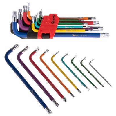 Set chei torx colorate T10-T50, 9 bucati, Geko G01709 foto