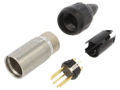 Conector XLR mufă tată PIN 5 drept aurit