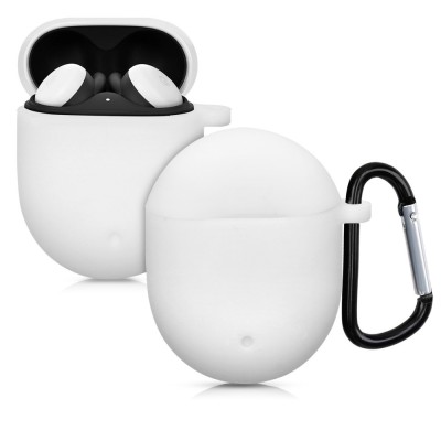 Husa pentru casti Google Pixel Buds 2 (2020), Kwmobile, Alb, Silicon, 52701.02 foto