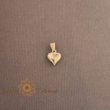 Pandantiv unisex placat cu aur , inimioara mica, 1 cm