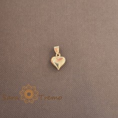 Pandantiv unisex placat cu aur , inimioara mica, 1 cm