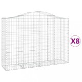 Cumpara ieftin Cosuri gabion arcuite 8 buc, 200x50x140/160 cm, fier galvanizat