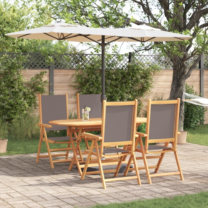 vidaXL Set mese grădină Manual 5 pcs Antracit Set pentru 4 persoane
