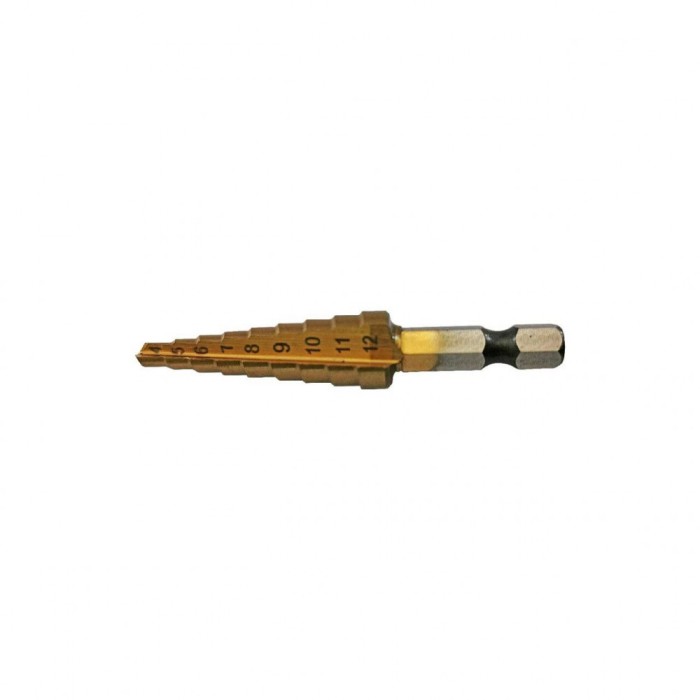 Burghiu metal hss titanat in trepte 4-12 mm DSH 155963