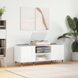 Gossi dulapuri pentru discuri alb lucios 121x38x48 cm, lemn prelucrat