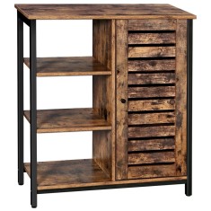 Bufet cu 3 rafturi, Design industrial, Maro+Negru