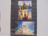 ROM. - 2 CARTI POSTLE - PELISOR, CASTELUL HUNIAZILOR,BISERICA DE LEMN, PIATA DIN SIBIU, MONUMENTUL DIN COSTINESTI, TURNUL CHINDIEI, CAZINOUL CTA. -