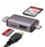Cititor Carduri 3 in 1Micro USB 2.0 Tip C la SD Ad. Micro SD TF