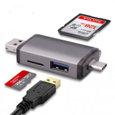 Cititor Carduri 3 in 1Micro USB 2.0 Tip C la SD Ad. Micro SD TF