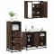 vidaXL Set mobilier de baie, 3 piese, stejar maro, lemn prelucrat 3301034