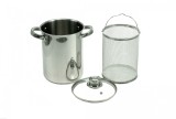 Oala din inox cu cos pentru gatit la abur, pentru sparanghel, legume, paste, 16 cm, 4.2 litri, Kinghoff