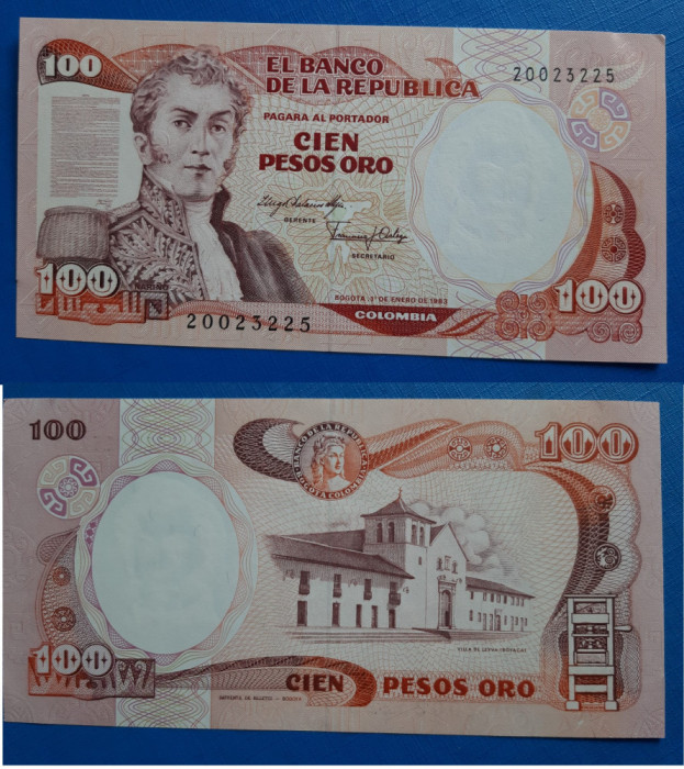 bancnotă _ Columbia _ 100 pesos _ 1983 _ UNC