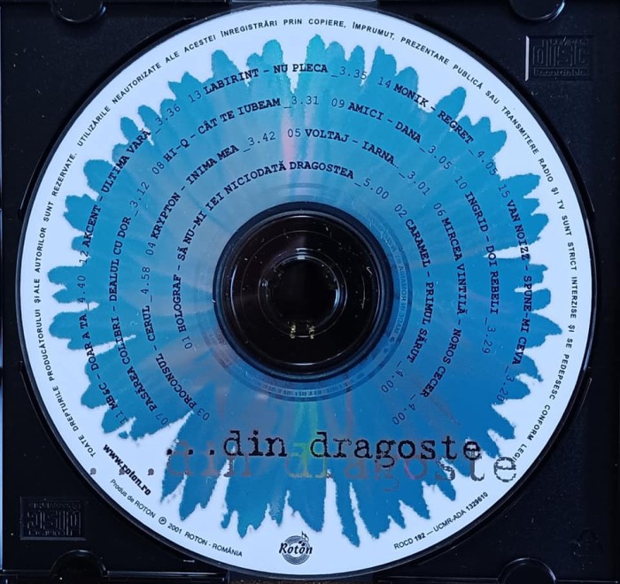 cd audio cu muzică rom&acirc;nească, ...din dragoste , lipsa copertă