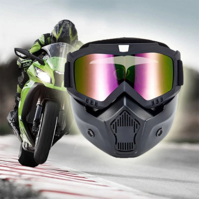 Masca de Protectie cu Ochelari Detasabili, cu destinatie Moto, ATV, SSV, QUAD foto