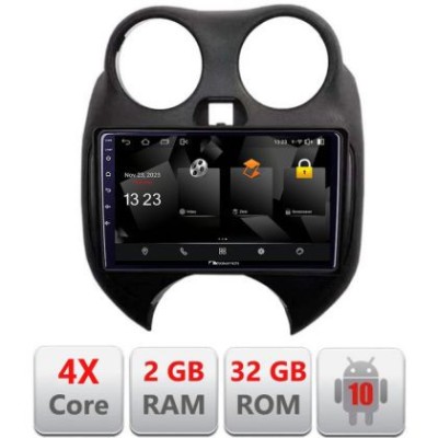 Navigatie Nissan Micra 2010-2014 Android Ecran 720P Quad Core 2+32 carplay android auto CarStore Technology foto