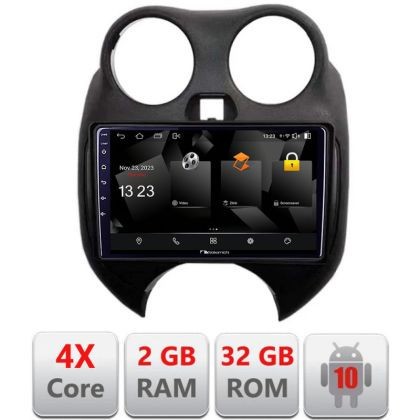 Navigatie Nissan Micra 2010-2014 Android Ecran 720P Quad Core 2+32 carplay android auto CarStore Technology