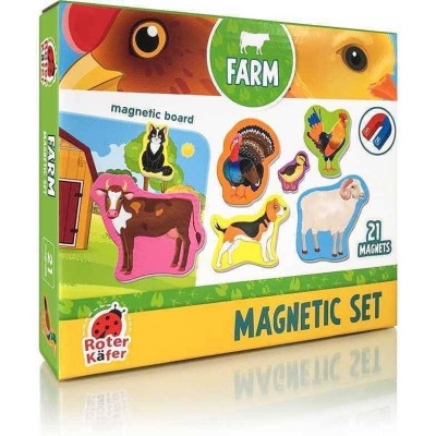 Set magnetic Animale de la Ferma cu Plansa magnetica inclusa, 21 piese Roter Kafer RK2090-01 foto