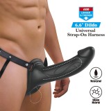 Harness Collection-Landon Black Strap-on Vibrator-Silicon