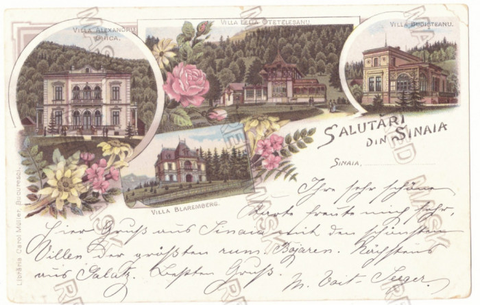 824 - SINAIA, Prahova, Litho, Romania - old postcard - used - 1898