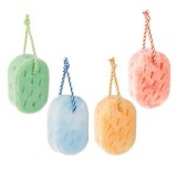 Set 4 Bureți de Baie, Culori Variate, cu Snur pentru Suspendare, CMCLASS