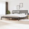 VidaXL Cadru de pat, gri, 200 x 200 cm, lemn masiv de pin