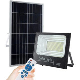 Proiector led exterior cu senzor de miscare 50W, mini panou solar, Telecomanda,, Oem