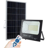 Proiector led exterior cu senzor de miscare 50W, mini panou solar, Telecomanda,