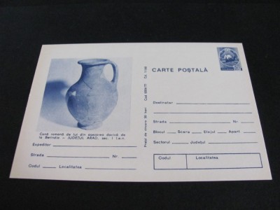 Cană Romană de Lut Berindia, Județul Arad, Secolul I &amp;icirc;.e.n. Carte Poștală Vintage Rom&amp;acirc;nia foto