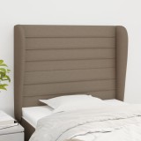 Gossi tablie de pat cu aripioare gri taupe 103x23x118/128 cm textil