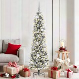 vidaXL Brad de Crăciun with Decorative String Lights Alb 180 cm PVC